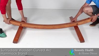 12 ft Curved Larch Wood Hammock Stand with Chains