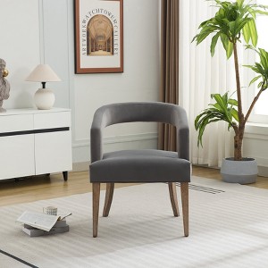 Aortzio 25.79"Wide Modern Barrel Open Back Upholstered Accent Chair With solid wood Legs - 1 of 4