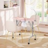 Costway Folding Manicure Nail Table with Electric Dust Collector LED Lamp Carry Bag Pink - 2 of 4