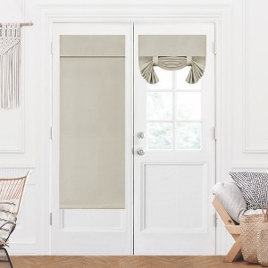 Deconovo Solid Blackout Door Curtain with Velcro, Thermal Insulated Sun Blocking Drapes for Bedroom and Living Room Entryways - 1 of 4