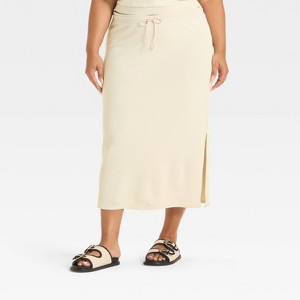 Women's Leisure Studio French Terry Midi Pencil Skirt - Universal Thread™ - 1 of 3
