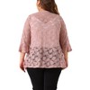 Agnes Orinda Women's Plus Size Casual Open Front 3/4 Sleeve Sheer Lace Cardigan - 4 of 4