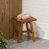 JONATHAN Y Tamlyn 15.75" Traditional Classic Slatted Solid Acacia Wood Indoor/Outdoor Shower Stool - 3 of 4