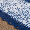 Anna-Kaci Floral Embroidered Table Runner with Crocheted Lace Edges - 4 of 4