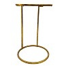 The Urban Port 20" Round Side End Table White Marble Top with Blue Agate Stone Inlay Gold Foil Finish Iron Frame White/Gold - 3 of 4