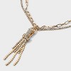 Fringe Knot Necklace - A New Day™ Gold/Clear - 4 of 4