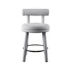 Meridian Furniture,Parlor Grey Boucle Fabric Stool, Set of 2 - 3 of 4