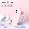 BONGEEK Compatible with iPhone 15 Plus Case 6.7", Slim Liquid Silicone 3 Layers Full Covered Soft Gel Rubber Cover Protective Lining-Pink - 3 of 4