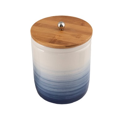 Ceramic Medium Ombre Canister with Wood Lid Blue - Thirstystone