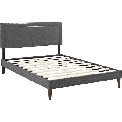 Modway Jessamine Queen Fabric Platform Bed with Squared Tapered Legs