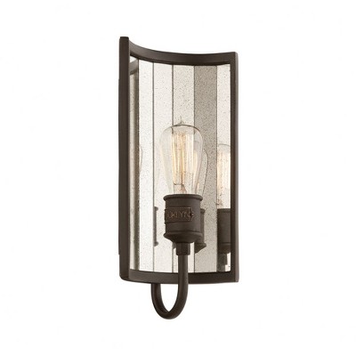 Troy Lighting Brooklyn 1 - Light Wall Light in  Brooklyn Bronze Antique Mirror Shade