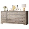 12 Drawers Dresser for Bedroom Wooden, Modern Wide TV Stand Dressers for 65 Inch TV, Wood Chest of Drawers, Farmhouse Clothes Storage for Living Room - 2 of 4