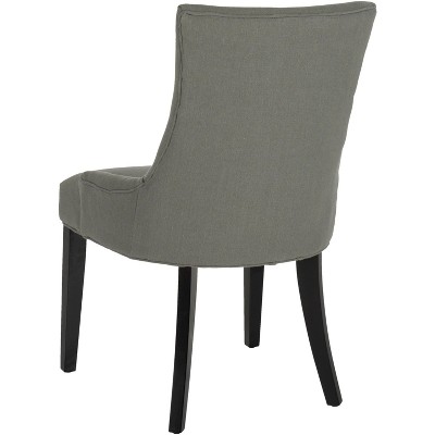 Elegant Gray Linen Upholstered Parsons Side Chair with Birch Legs