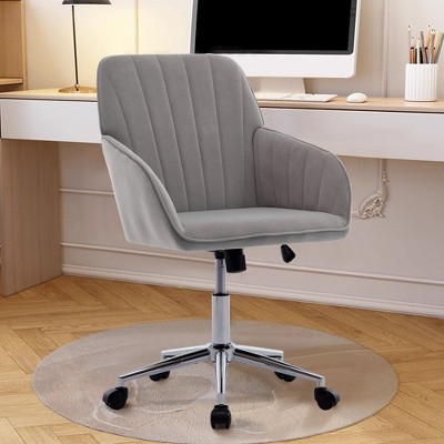 NicBex Office Chair Modern Height Adjustable Ergonomic Chair Computer Chair with 5 Casters and Silver Base for Office, Study, Bedroom, Gray