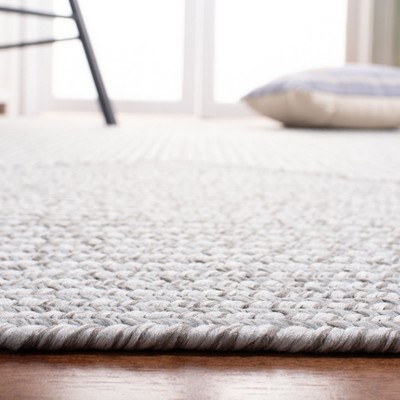 Handmade Silver/Grey Braided Reversible Runner Rug 2'3" x 6'