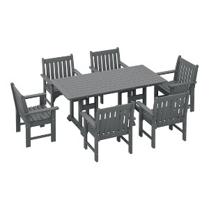 WestinTrends Malibu 7-Piece HDPE Outdoor Dining Patio Table and Chairs Set - 1 of 4