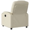 vidaXL Recliner Chair Cream Faux leather, metal, plywood Single - 3 of 4