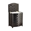 Oceanstar Mahogany Finished Bowed Front Veneer Laundry Wood Hamper with Interior Bag - 2 of 4