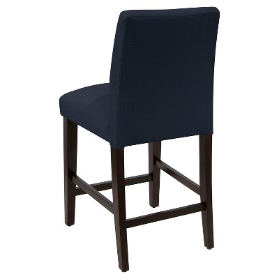 26" Lory Tapered Counter Height Barstool with Buttons Woven Midnight - Skyline Furniture