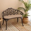 Long Chair Outdoor With Cushion, Patio Benches Metal, Garden Benches For Outdoor With Floral Rose-Cuddlewood - 2 of 4