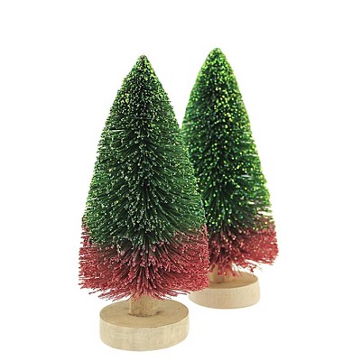 Cody Foster 9.0" Buri Tree Red/Green Ombre Christmas Sparkle Wood  -  Decorative Figurines