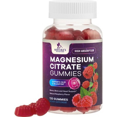 Magnesium Gummies Supplement - High Absorption Magnesium Citrate Supplement for Adults & Kids - Nature's Calm Magnesio Gummy - 120 Gummies