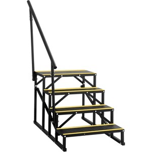 2/3/4/5 Step RV Step Stool with Handrail – Portable Pool Ladder with Non-Skid Tapes, Camper Steps for RV, Mobile Home - 1 of 4