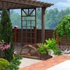 Costway 3.3FT Garden Bridge Classic Arc Wooden Bridge Decorative Garden Landscape - 2 of 4