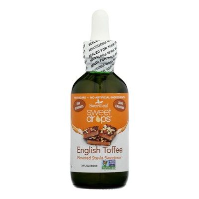 SweetLeaf Sweet Drops English Toffee Stevia Sweetener - 2 fz
