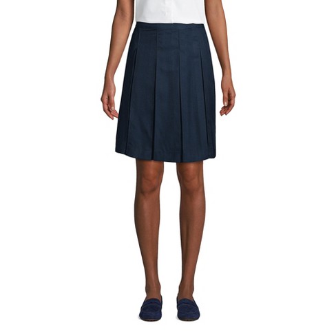 Navy pleated skirt knee length hotsell