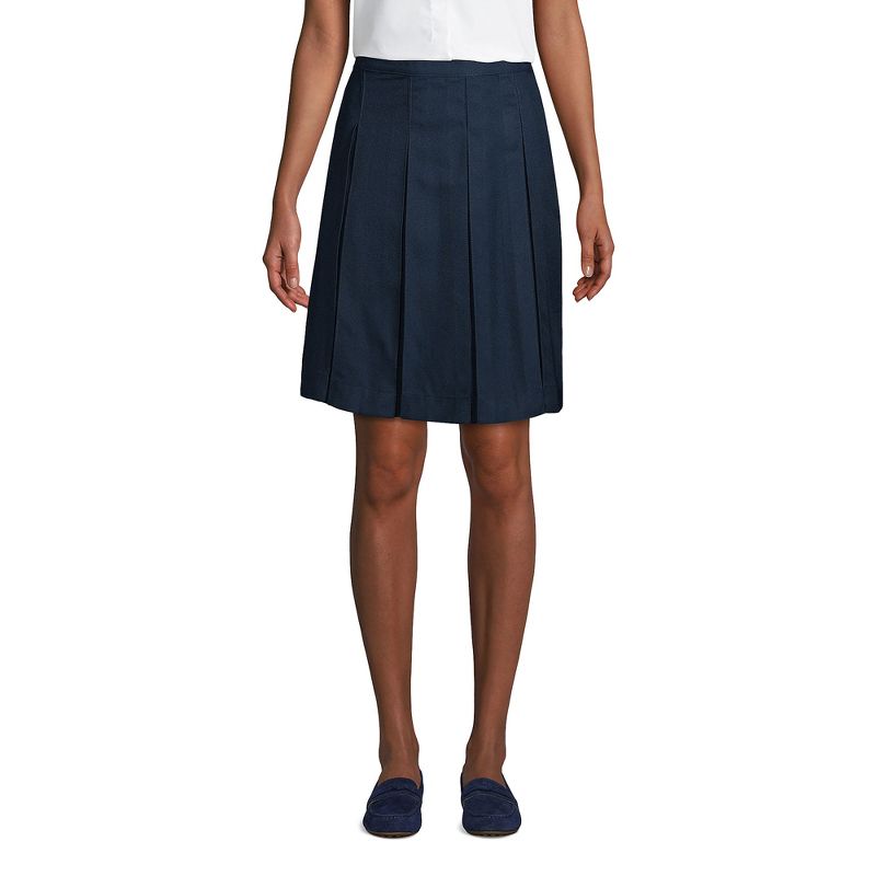 Lands' End Lands' End School Uniform Women's Tall Solid Box Pleat Skirt Top of Knee, 2 of 4