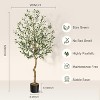 Faux Olive Tree - Fake Potted Olive Silk Tree Indoor with Moss Natural Olive Branches and Realistic Leaves - 3 of 4