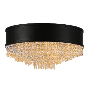 CWI Lighting Medina 7 Light Drum Shade Flush Mount With Black Finish - 1 of 4