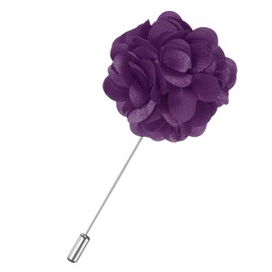 Unique Bargains Wedding Camellia Flower Groom Boutonnieres Lapel Pins for Men 1 Pc - 1 of 4