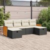 vidaXL Garden Sofa Set Black PE rattan 6 Piece Adjustable Feet - 2 of 4