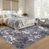 Washable Floral Leaf Print Area Rug for Living Room Bedroom, Large Non Slip Floor Carpet for Kitchen Dining Room - 4 of 4