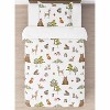 Sweet Jojo Designs Gender Neutral Unisex Twin Comforter Bedding Set Watercolor Woodland Forest Animals Green Brown White 4pc - 3 of 4