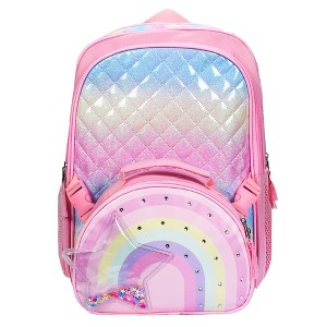 Mochila escolar para niñas Solaris 17" con lonchera aislada, set 2 en 1 rosa de ensueño