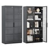 Mlezan Glass Display Cabinet: LED Light, 4 Adjustable Shelves,Glass Doors.63"H Metal Storage for Home,Office,or Collectibles. Stylish and Functional. - 2 of 4