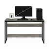 Furinno Modern 52" Wide Computer Desk Metal Frame Writing Study Laptop Table Home Office Workstation,French Oak Grey - 2 of 4