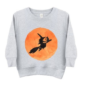 The Juniper Shop Watercolor Witch On Broom Toddler Graphic Sweatshirt - 1 of 3