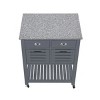 Syemin Kitchen Carts and Islands Mobile Rolling Kitchen Trolley Serving Cart Mobile Kitchen Cart Serving Utility Carts, Grey, 30"*22.01"*36.26" - 2 of 4