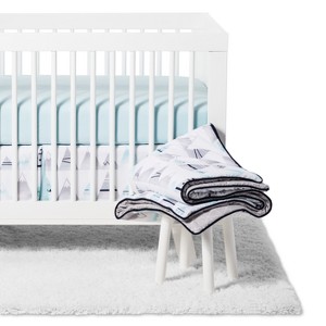 Sweet Jojo Designs Mountains 11 pc Crib Bedding Set, White Gray Blue