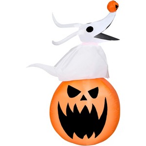 Gemmy Airblown Inflatable Zero w/Pumpkin, 3.5 ft Tall, White - 1 of 3