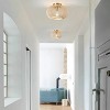 Dewdrop Modern Boho Flush Mount Ceiling Light, Handmade Rattan Light Fixture for Bedroom Living Room - 4 of 4