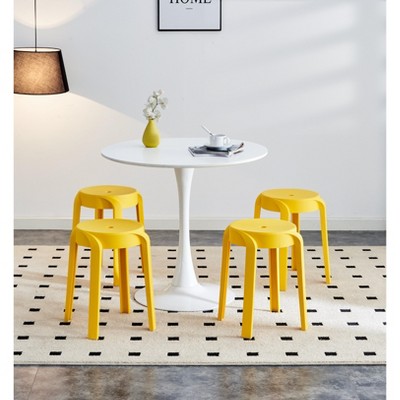 17 inch H Stackable Classroom Stools Plastic Stools Nesting Stools Colorful Round Stools 6 Pack