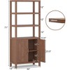 5 Tier Farmhouse Wooden Bookcases with Open Shelf & Doors Cabinet, 71 in Tall Bookcase with Adjustable Shelves, for Living Room Home Office - 2 of 4