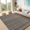 Modern Washable Area Rug Non Shedding Soft Ultra Thin Striped Contemporary Accent Carpet Non Slip Abstract Carpet for Bedroom Living Room - 2 of 4