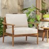 Mid-Century Modern Outdoor Lounge Chairs with Cushion,Wood Patio Lounge Chair for Garden Balcony,Weather Resistant Lounge Chair-Coolbibila - 2 of 4