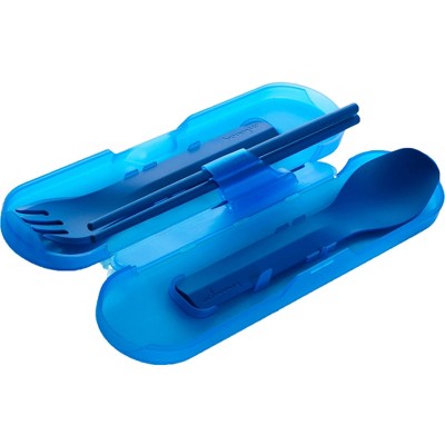 thumbnail image 2 of HANSGO 3-Piece Travel Utensil Set - Stainless Steel Cutlery With Case Blue 2 of 14